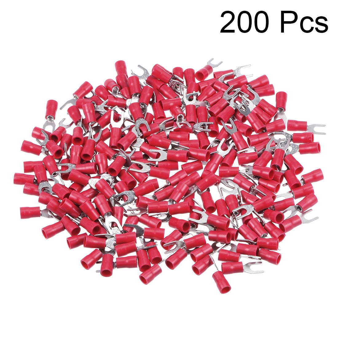 uxcell 200Pcs SV2-4M Insulated Fork Spade U-Type Wire